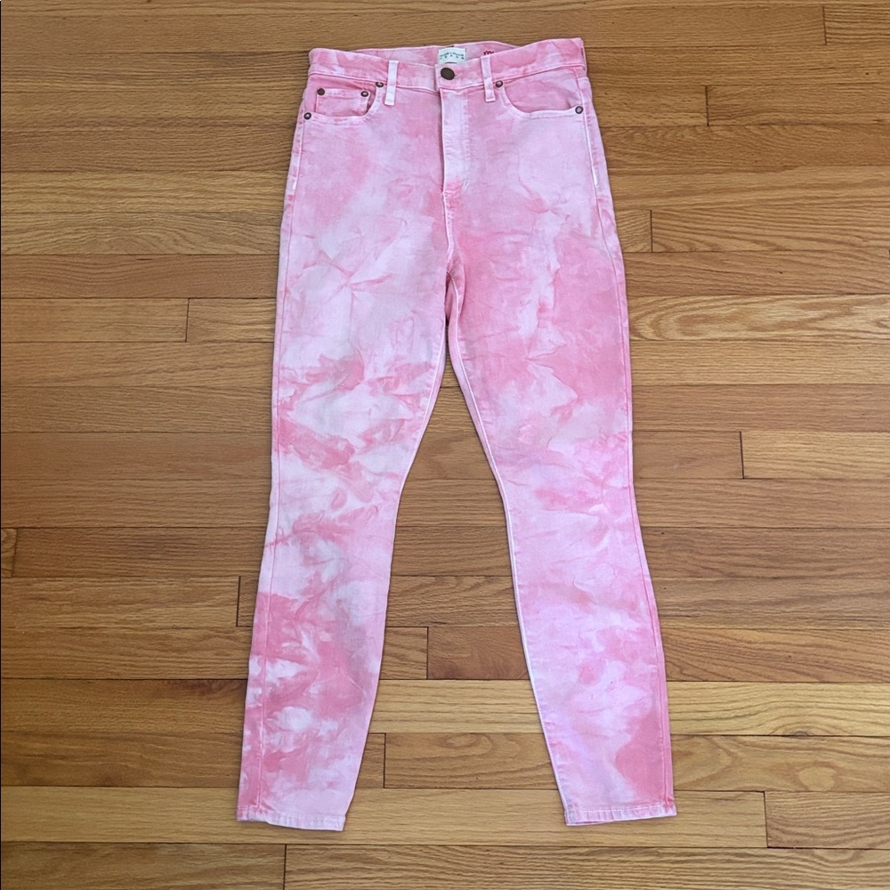 Alice + Olivia Pink Tie-Dye Skinny Jeans